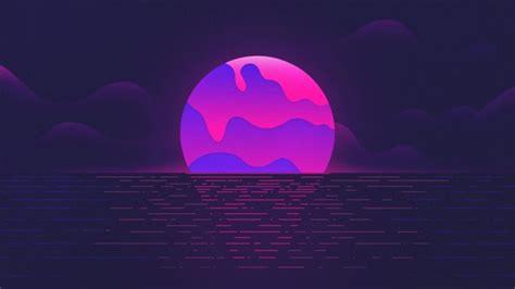 Purple Moon Wallpaper Sunset Neon Wallpaper For You Hd