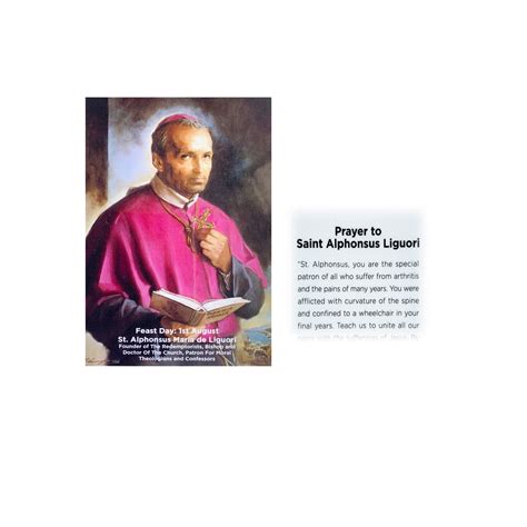 PRAYER CARD SAINT ALPHONSUS – Alphonsus Liguori Gift Shop