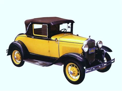 1930 Ford Model A Sport Coupe Yellow Black Fvr Transport Wallpaper