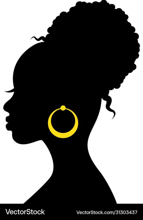 Black Silhouette Head An African Woman Royalty Free Vector 752