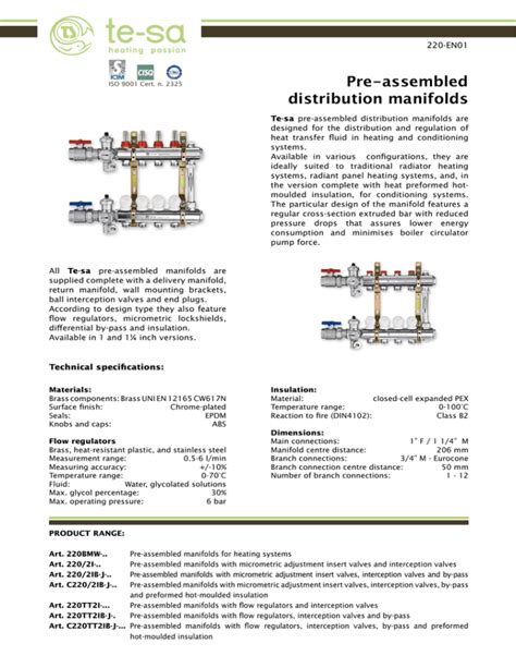 Pre Assembled Distribution Manifolds