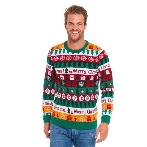 Retro Festive Pattern Pullover Mens Funny Christmas Sweater