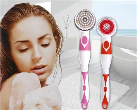 electric body cleansing brush sets massager unisex with long handle hard cell removal body skin
