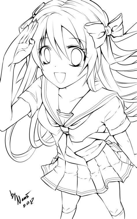 Hot Anime Girl Coloring Pages Coloring Pages