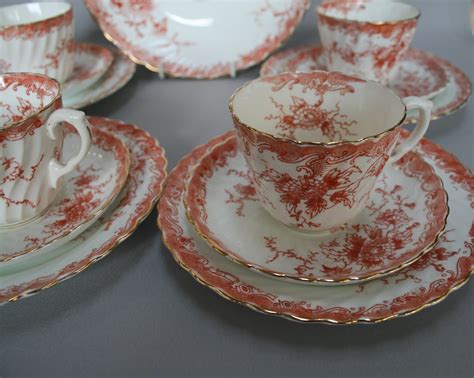 A Four Piece China Tea Set With Cake Plate Williams Antiques