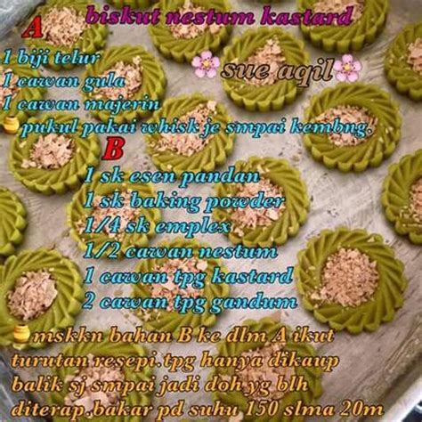 Resepi biskut nestum|biskut raya bahan ringkas. Biskut nestum kastad | Biscuit recipe, Sugar cookie ...