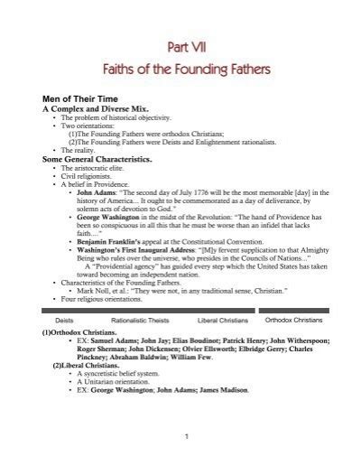 Faiths Of The Founding Fathers Perimeter Church