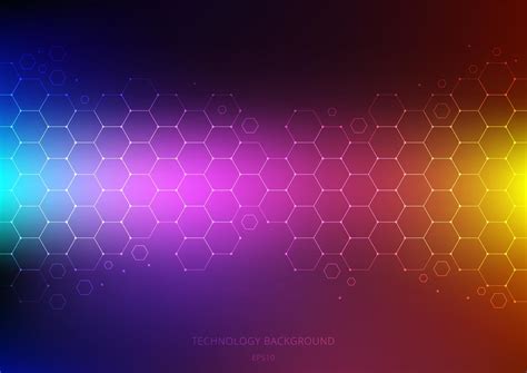 Abstract Science And Technology Concept From Hexagons Pattern With Node