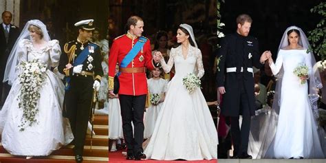 Princess Diana Meghan Markle And Kate Middleton Royal Wedding Gown