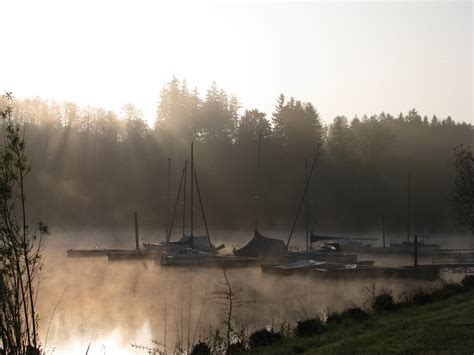 Boat Lake Morning Fog Free Image Download