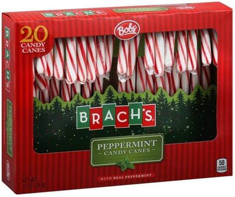 Brachs Peppermint With Real Peppermint Candy Canes 20 Ea Nutrition