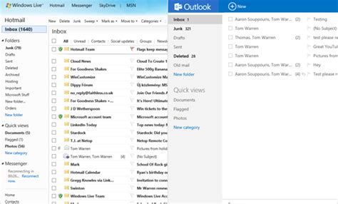 Outlook Live Inbox Single Line Layout Lazylo