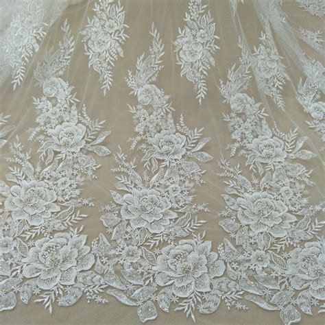 Newest Ivory Beading Bridal Lace Fabric Elegent Wedding Lace Etsy