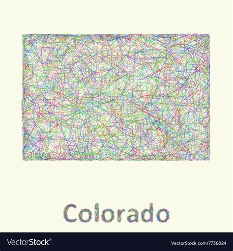 Colorado Line Art Map Royalty Free Vector Image