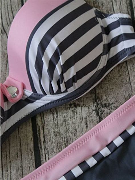 Sayfut Fashion Women Push Up Two Piece Bikini Set Swimsuit Padded