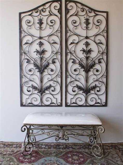Outdoor Exceptional Wrought Iron Metal Rect Wall Outdoor Metal Wall