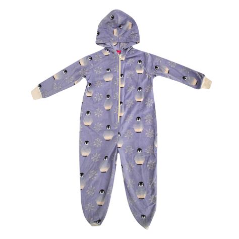 Pijama de una pieza mono onesie con capucha para niña eBay