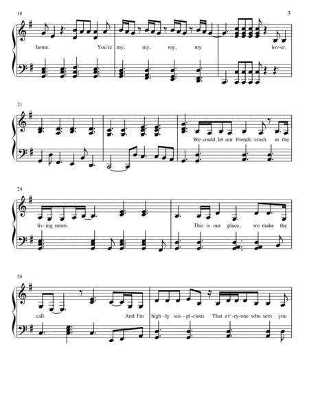 Lover By Taylor Swift Intermediate Piano Solo With Lyrics Sheet Music