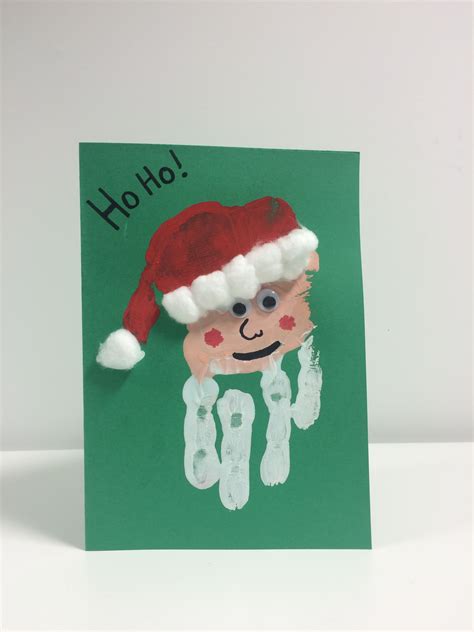 Santa Hand Print Card This Uses The Hand Print But This Time Upside