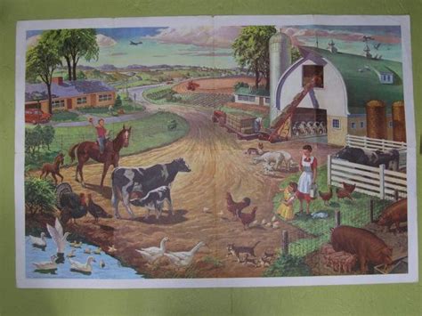 Poster From World Book Encyclopedia Childcraft Circa 1957 Farm