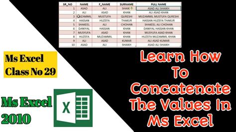 How To Use Concatenate Formula In Ms Excel Youtube