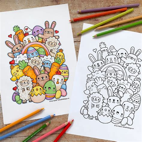 Check spelling or type a new query. Kawaii Easter colouring page | Cute doodles drawings ...