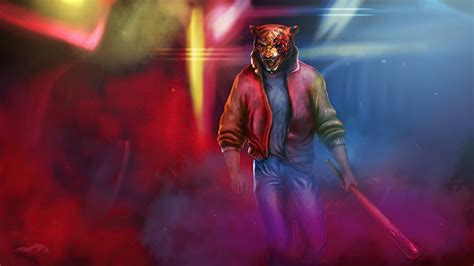 Man With Neon Tiger Synthwave Wallpaper Hd Artist 4k Wallpapers