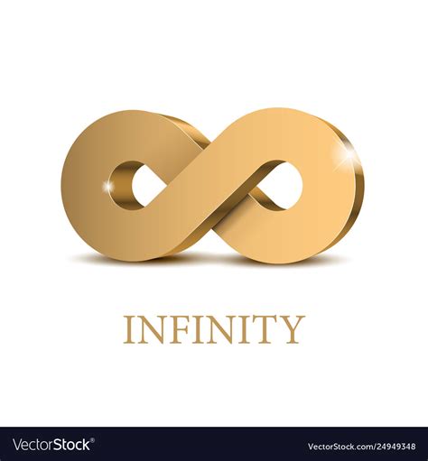 Infinity 3d Gold Symbol Royalty Free Vector Image