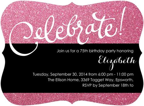 The Best 75th Birthday Invitations and Party Invitation ...