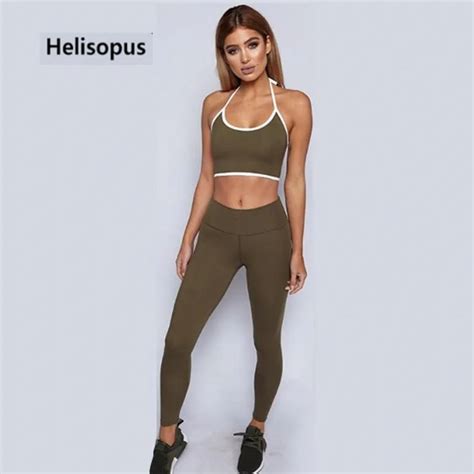 Helisopus Women Leisure Slim Yoga Suit Sleeveless Vest Running Tights Women Sports Fitness