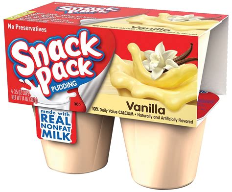 Hunts Snack Pack Vanilla Pudding 35 Oz 2 Cups Hun55419 Walmart