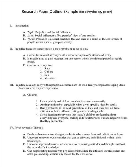 It's your last opportunity to make a good impression on. Printable Research Paper Outline Template - 8+ Free Word ...