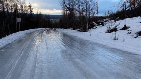 Icy Roads And Difficult Travel Conditions On The Kenai