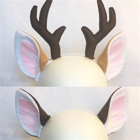 Deer Ears With Optional Antlers Headband Custom Color Doe Fawn Etsy