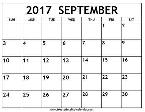 United states 2017 holiday calendar with all major holidays and observances. september 2017 calendar | Printable calendar template ...