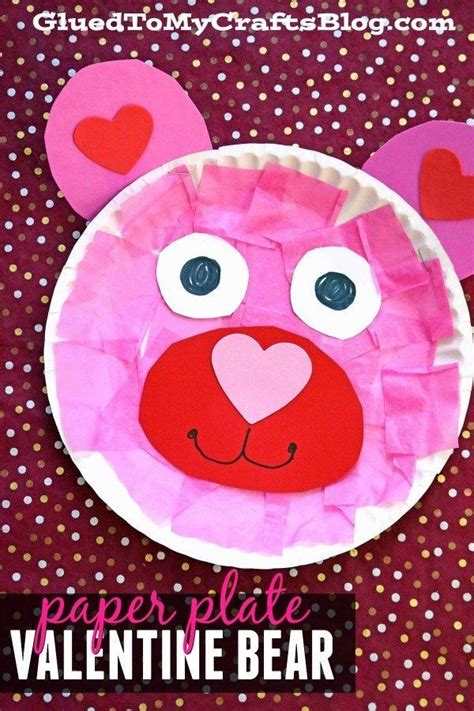Paper Plate Valentine Bear Kid Craft Idea For Valentines Day