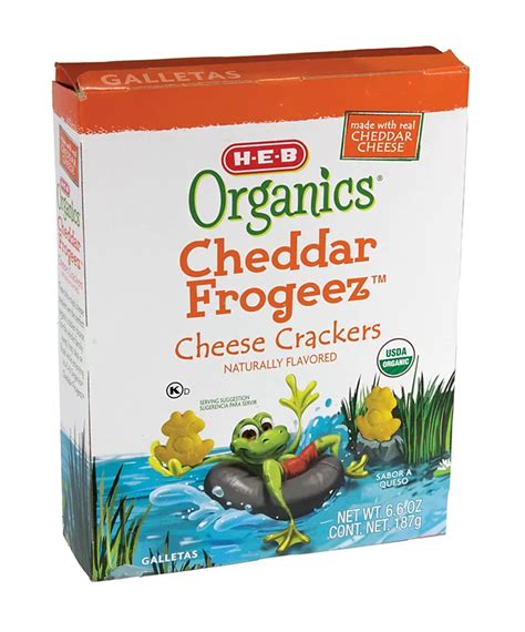 h e b organics cheddar frogeez cheese crackers shop snacks and candy at h e b
