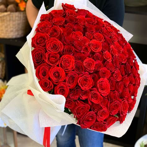 Red Roses Hand Crafted Bouquet By Luxury Flowers Miami