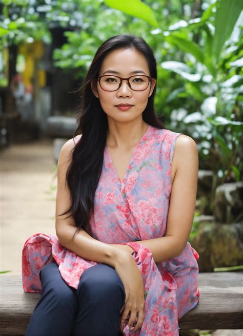 lexica 42 year old american man with glasses with a 32 year old beautiful vietnamese lady