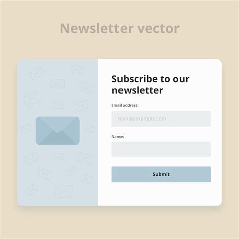 Premium Vector Blue Newsletter Subscription Form Submission Modal Ui
