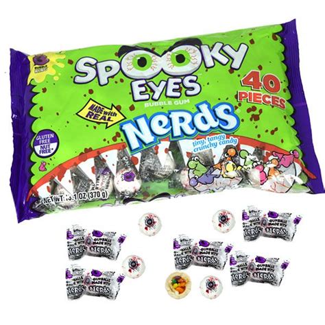 Spooky Bubble Gum Eyeballs With Nerds 40 Count