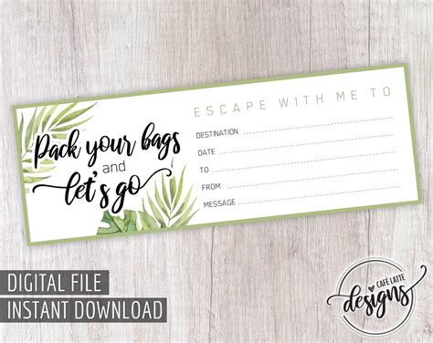 Perfect for birthday gifts, valentines christmas travel ticket surprise, gift certificate printable editable template, personalized gift coupon, instant diy corjl, cruise vacation. Travel Gift Certificate Printable, Gift of Travel ...