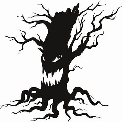 Trees Creepy Scary Clip Spooky Tree Silhouette