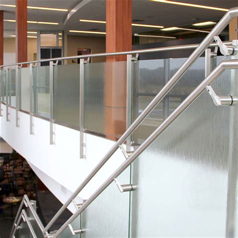 Indoor 304 Stainless Steel Glass Railing Designs With Side Mount Flat
