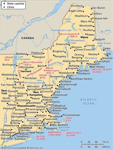 New England States Map With Cities Campus Map