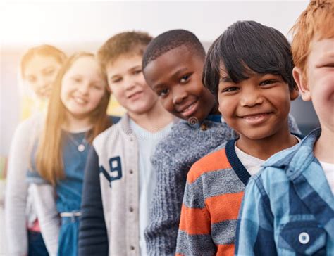 This Is Our Class Portrait Of A Group Of Cheerful Elementary School