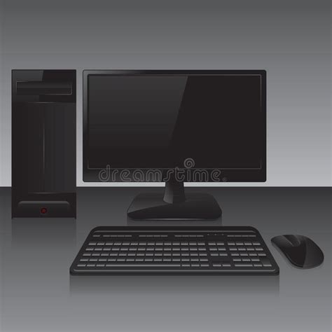 Desktop Computer Vector Illustration Decorative Design Stock Vector