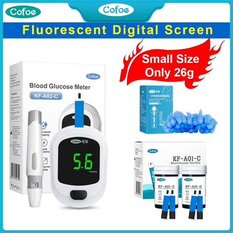 Cofoe Blood Glucose Meter Pcs Test Strips Lancets Glucometer Set