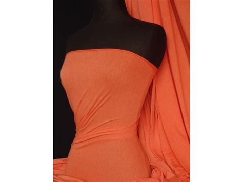 100 Viscose Stretch Fabric Material Marl Orange 100vsc Mlor