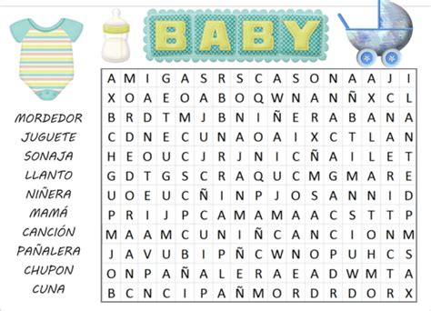 Sopa De Letras Para Baby Shower Dedemax